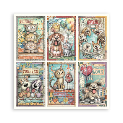 Stamperia -  (12”X12”) Single Face 22 sheets - Furry Friends 2