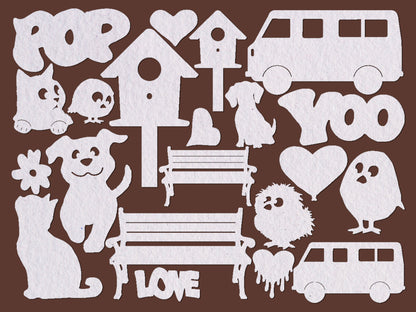 Stamperia - Art paper laser cut shapes - Furry Friends 2