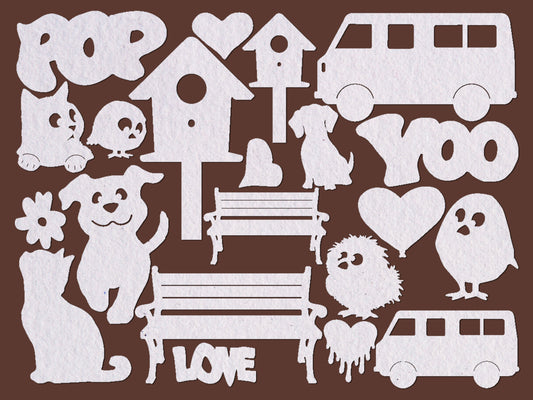 Stamperia - Art paper laser cut shapes - Furry Friends 2