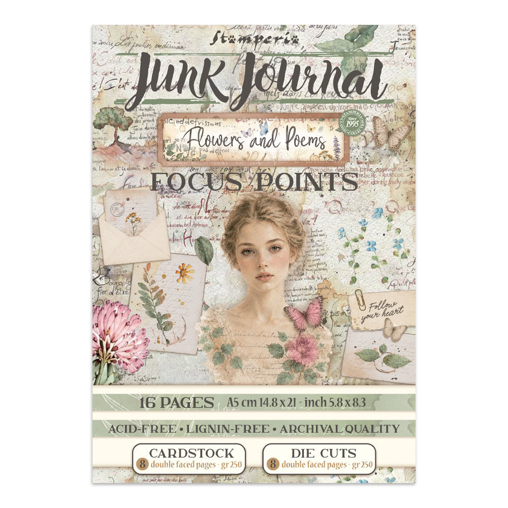 Stamperia- A5 - Junk Journal- Focus Points - Flowers and Poems