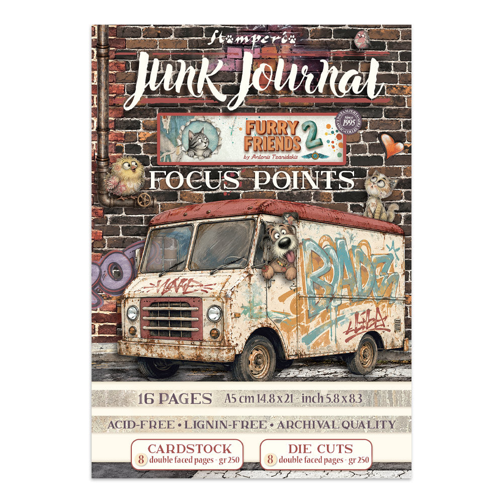 Stamperia- A5 - Junk Journal- Focus Points - Furry Friends 2