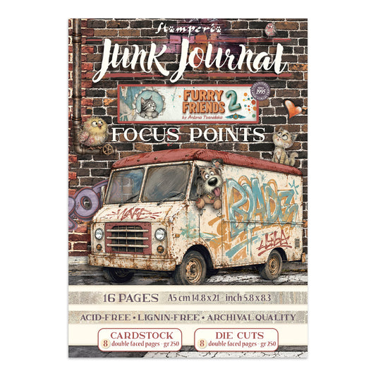 Stamperia- A5 - Junk Journal- Focus Points - Furry Friends 2