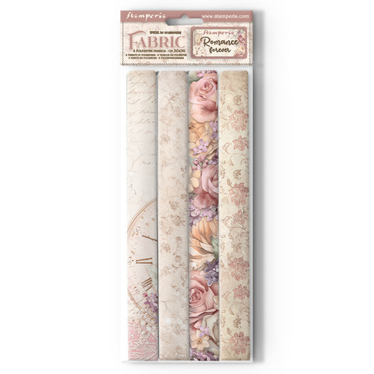 Stamperia  - 4 pack Fabric 30 x 30 - Romance Forever