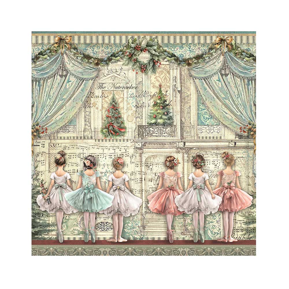 Stamperia  - 4 pack Fabric 30 x 30 - The Nutcracker