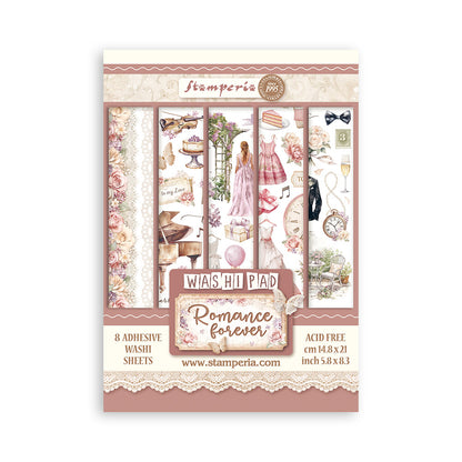 Stamperia - Washi Pad 8 Sheets A5 - Romance Forever