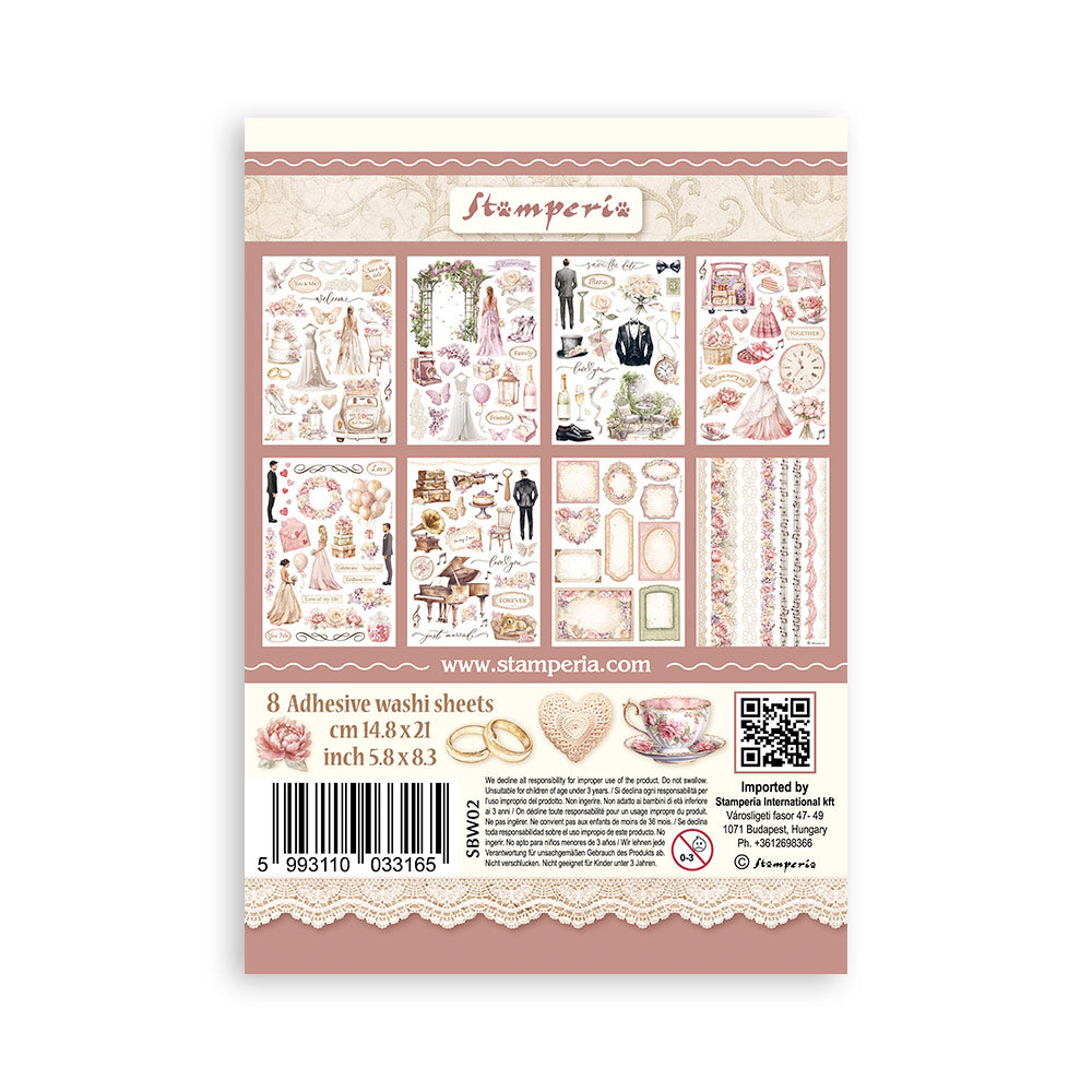 Stamperia - Washi Pad 8 Sheets A5 - Romance Forever