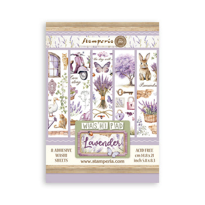 Stamperia - Washi Pad 8 Sheets A5 -  Lavender