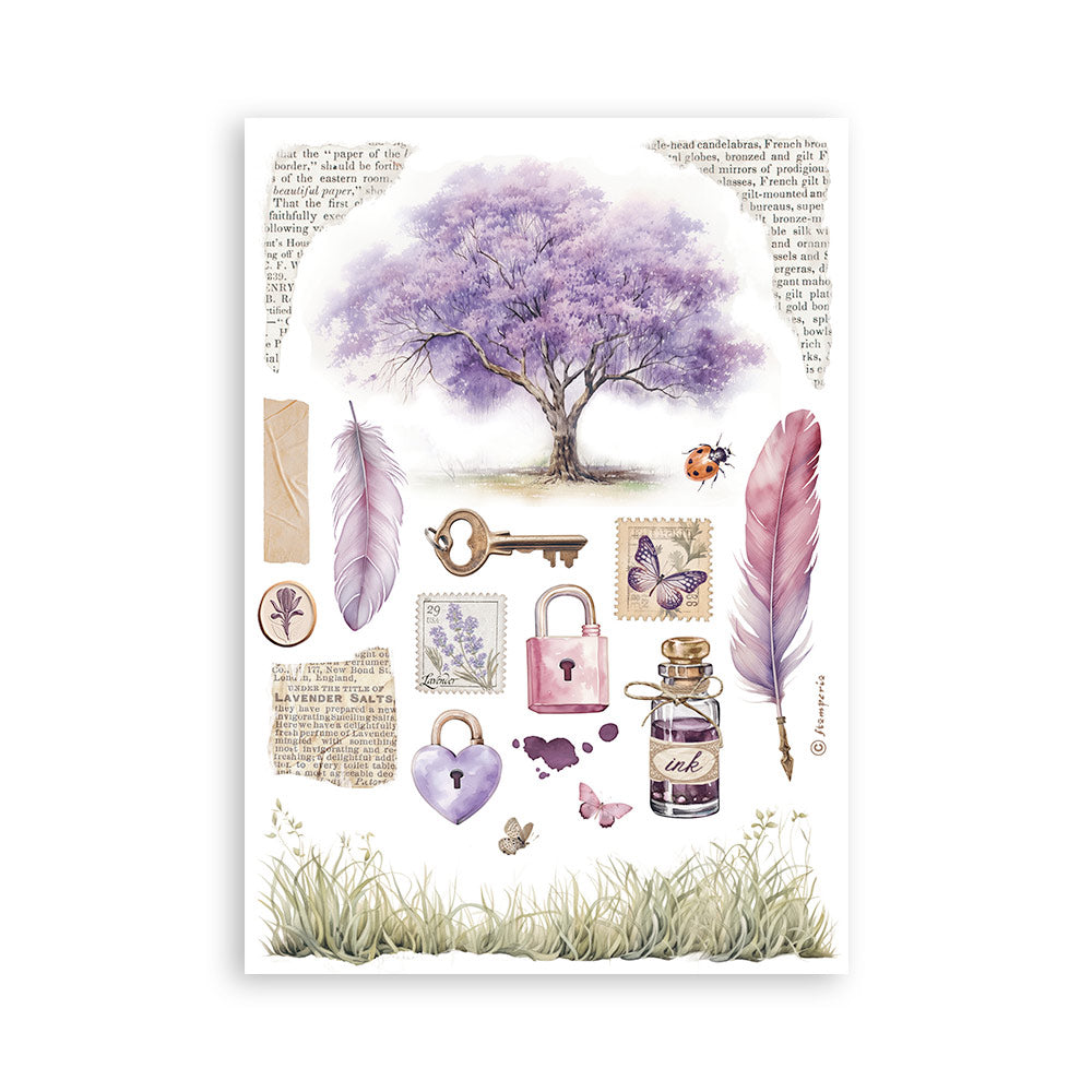 Stamperia - Washi Pad 8 Sheets A5 -  Lavender