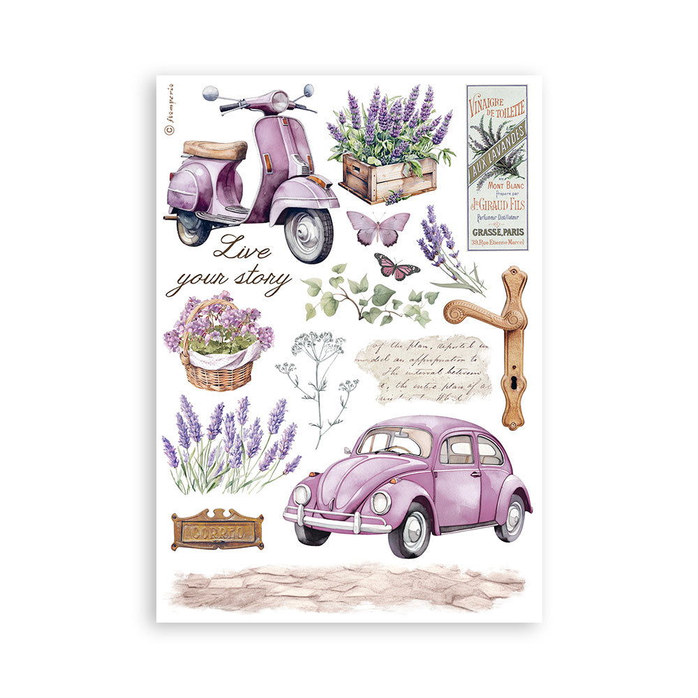 Stamperia - Washi Pad 8 Sheets A5 -  Lavender