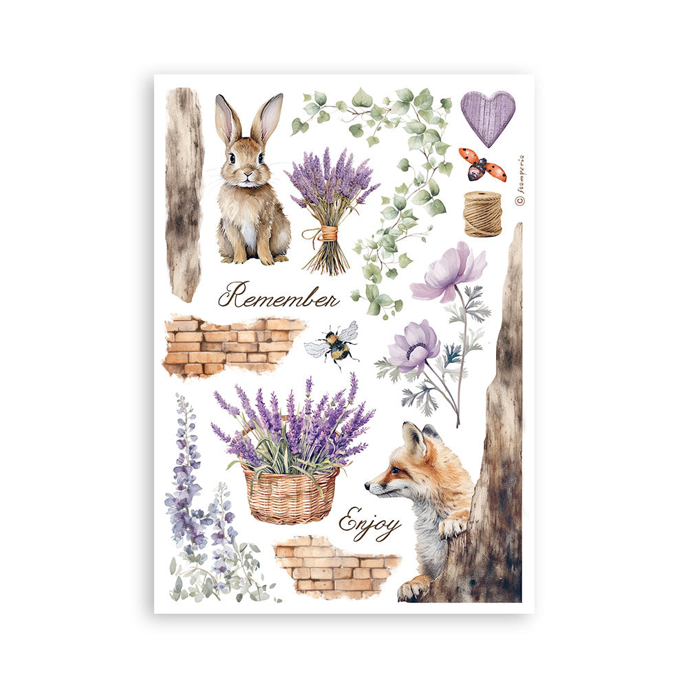 Stamperia - Washi Pad 8 Sheets A5 -  Lavender