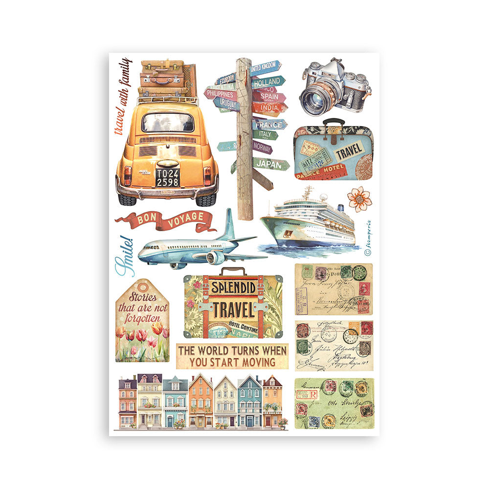 Stamperia - Washi Pad 8 Sheets A5 - Art of travelling