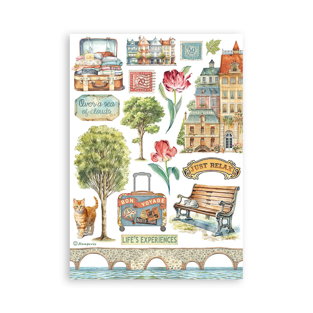 Stamperia - Washi Pad 8 Sheets A5 - Art of travelling