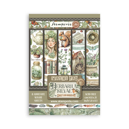 Stamperia - Washi Pad 8 Sheets A5 - Herbarium Silvae