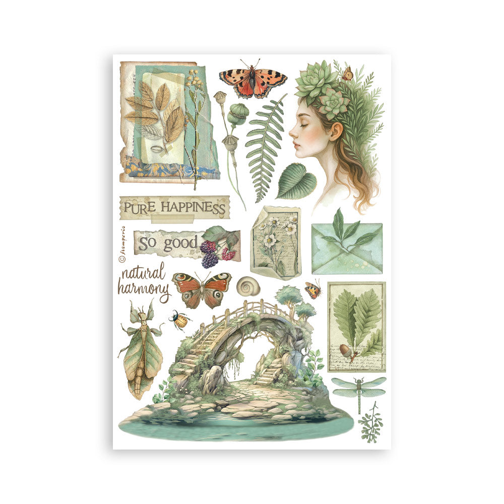 Stamperia - Washi Pad 8 Sheets A5 - Herbarium Silvae