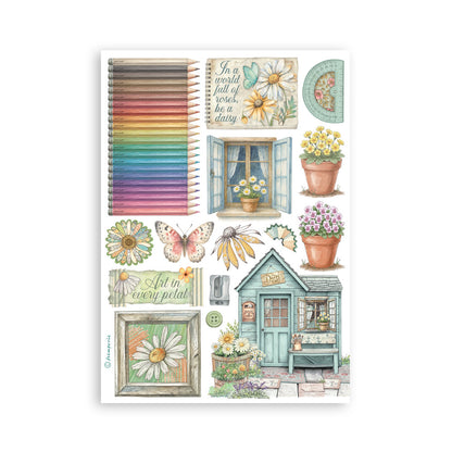 Stamperia - Washi Pad 8 Sheets A5 - Daisy Art
