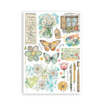 Stamperia - Washi Pad 8 Sheets A5 - Daisy Art