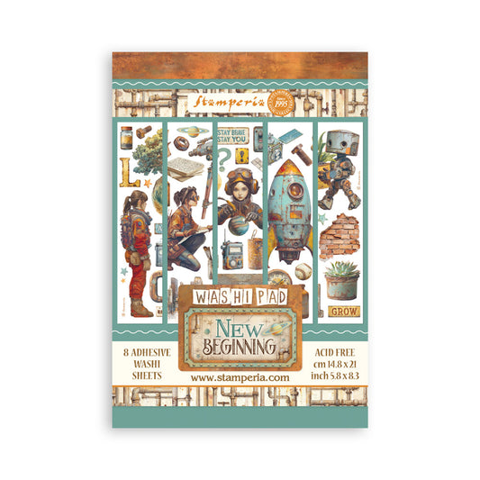 Stamperia - Washi Pad 8 Sheets A5 - A New Beginning