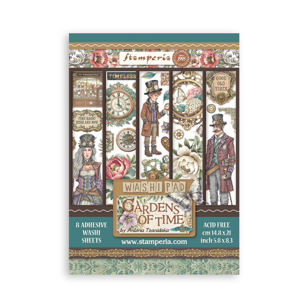 Stamperia - Washi Pad 8 Sheets A5 - Garden of Time