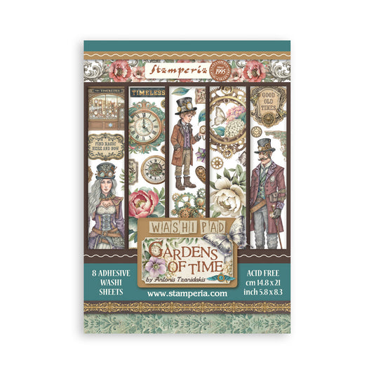 Stamperia - Washi Pad 8 Sheets A5 - Garden of Time