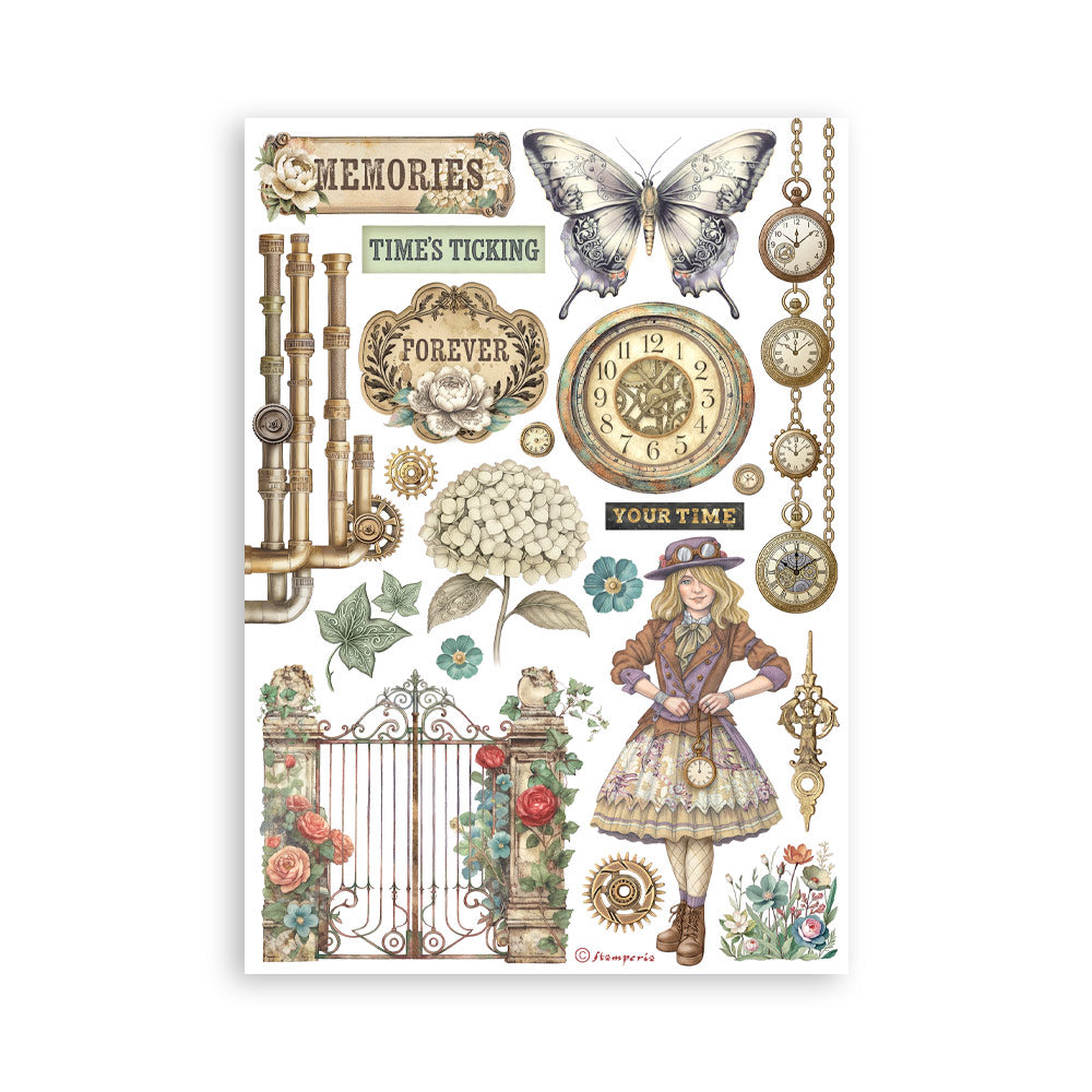 Stamperia - Washi Pad 8 Sheets A5 - Garden of Time