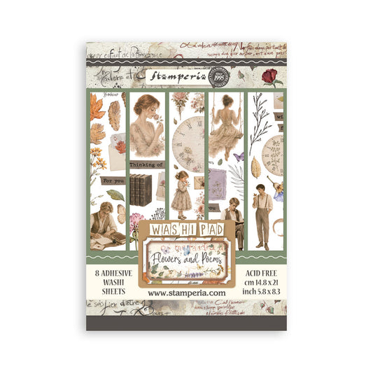 Stamperia - Washi Pad 8 Sheets A5 - Flowers and Poems
