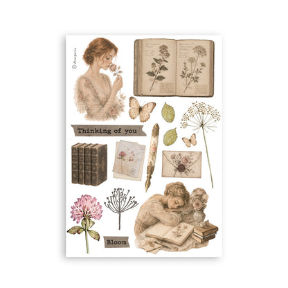 Stamperia - Washi Pad 8 Sheets A5 - Flowers and Poems