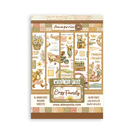 Stamperia - Washi Pad 8 Sheets A5 - Cozy Family