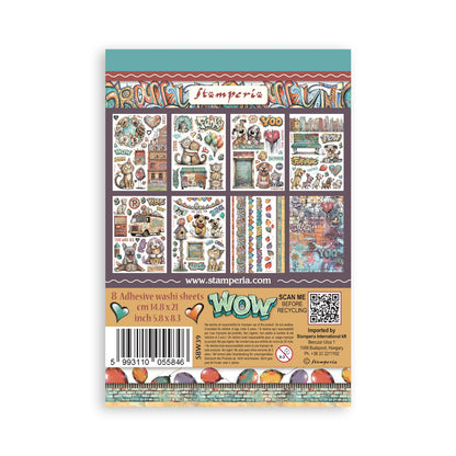 Pre Order - Stamperia - Washi Pad 8 Sheets A5 - Furry Friends 2 (Available end of October)