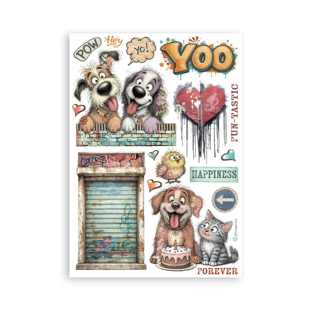 Pre Order - Stamperia - Washi Pad 8 Sheets A5 - Furry Friends 2 (Available end of October)