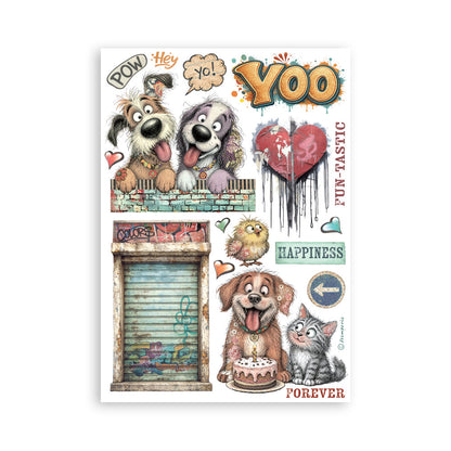 Pre Order - Stamperia - Washi Pad 8 Sheets A5 - Furry Friends 2 (Available end of October)