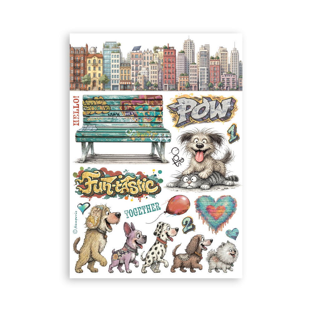 Pre Order - Stamperia - Washi Pad 8 Sheets A5 - Furry Friends 2 (Available end of October)