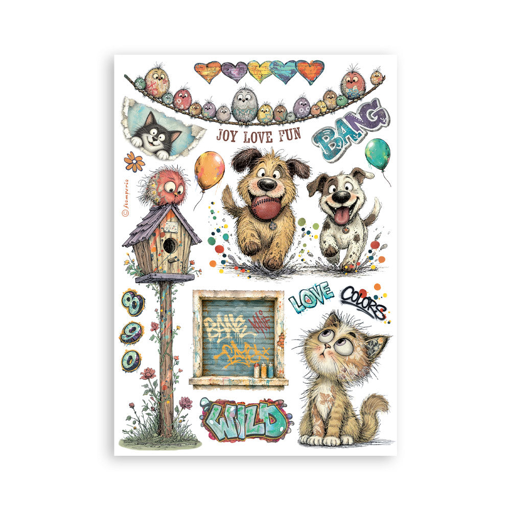 Pre Order - Stamperia - Washi Pad 8 Sheets A5 - Furry Friends 2 (Available end of October)