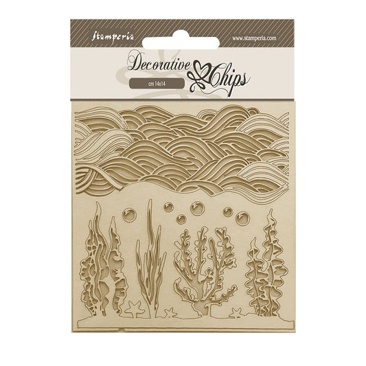 Stamperia - Decorative Chips -  14 X 14 cm - Songs of the Sea- Sea Corals
