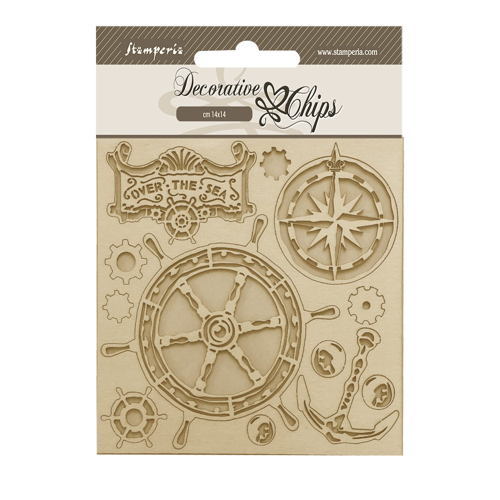 Stamperia - Decorative Chips -  14 X 14 cm - Songs of the Sea-rubber