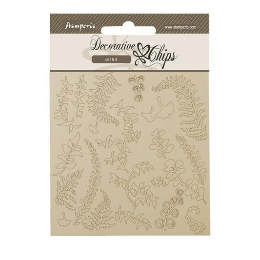 Stamperia - Decorative Chips -  14 X 14 cm - Woodland Branches and Leaves