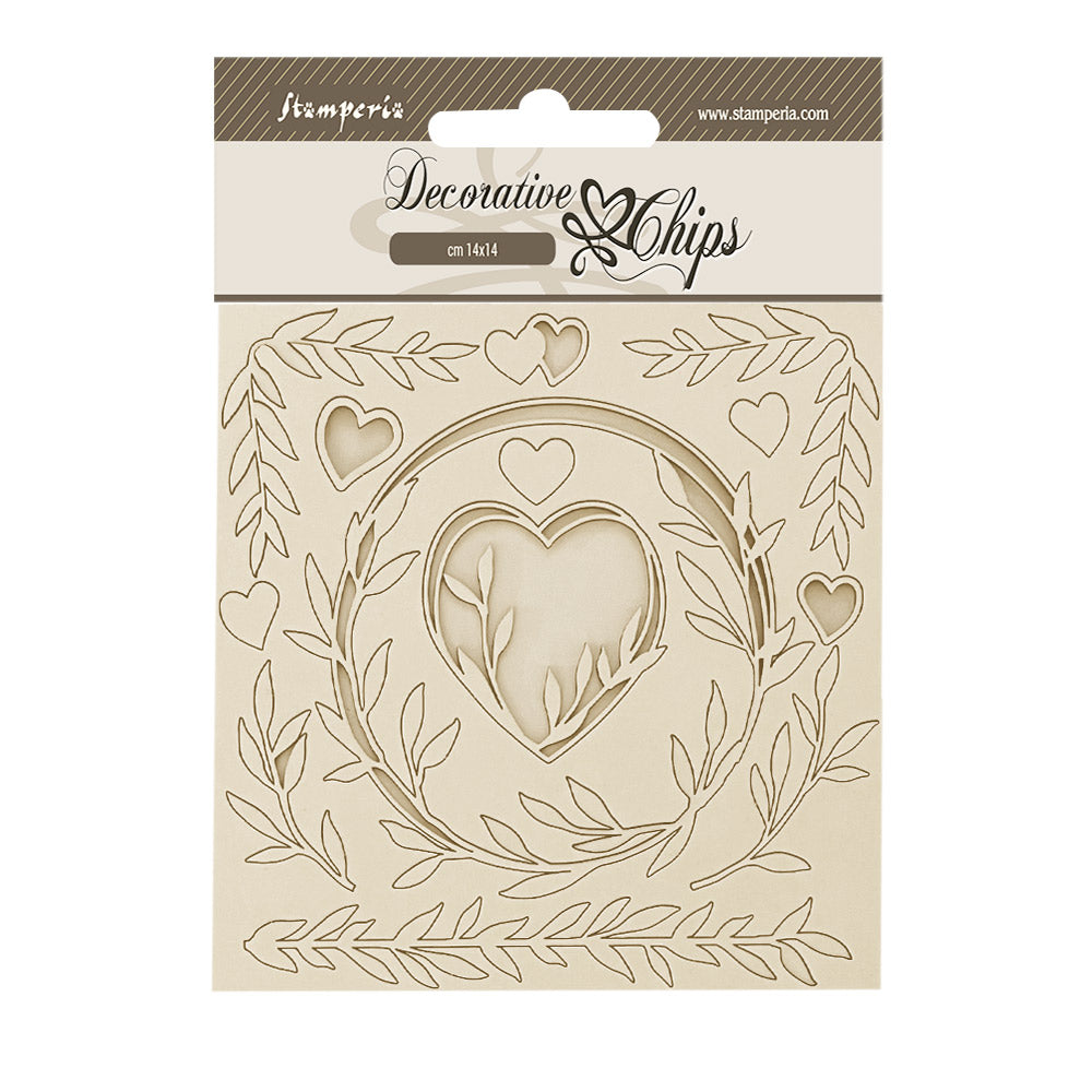 Stamperia - Decorative Chips -  14 X 14 cm - Romance Forever Hearts