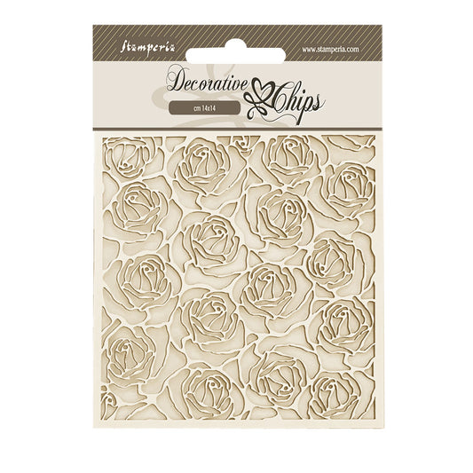 Stamperia - Decorative Chips -  14 X 14 cm - Romance Forever Pattern