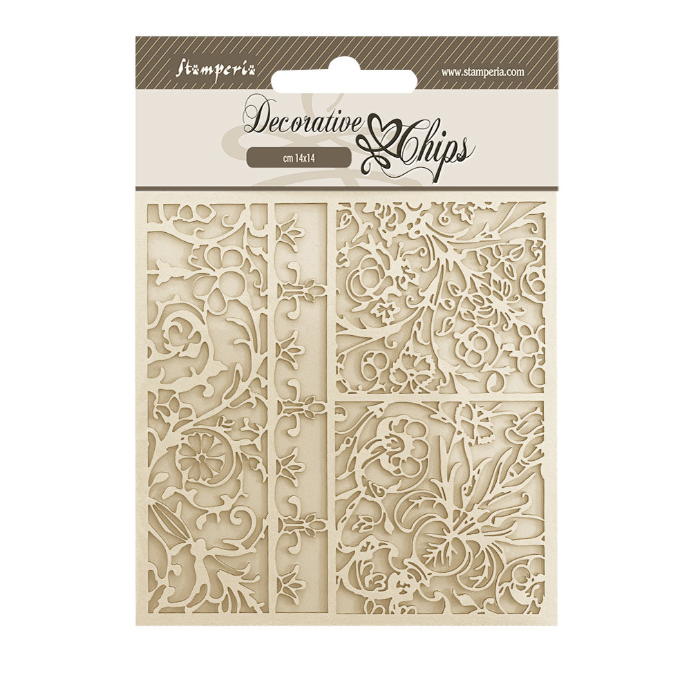 Stamperia - Decorative Chips -  14 X 14 cm - Brocante Antiques - Antiques Patterns
