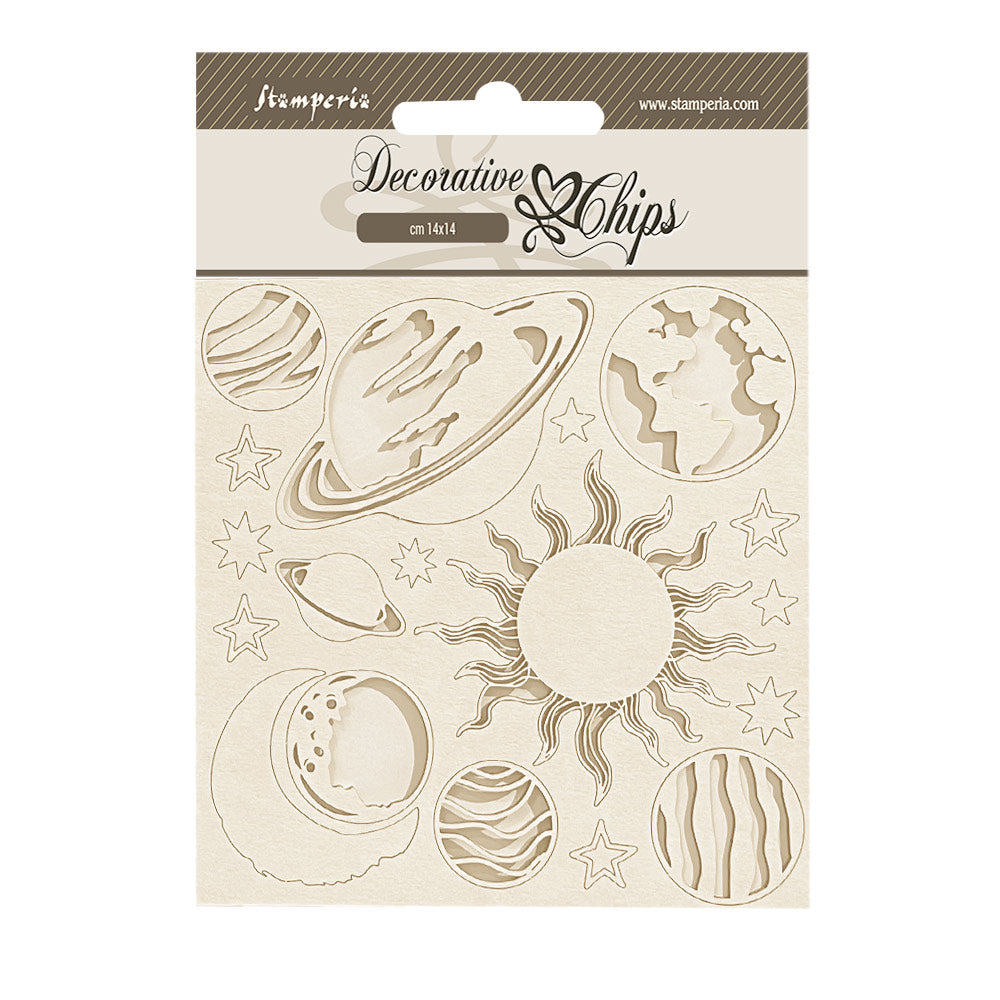 Stamperia - Decorative Chips -  14 X 14 cm - Fortune planets