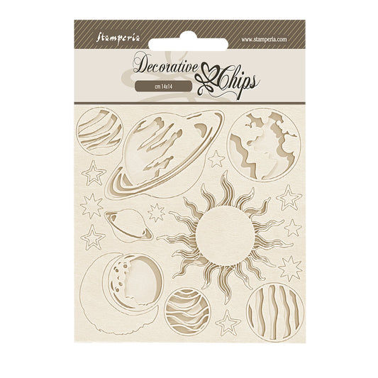Stamperia - Decorative Chips -  14 X 14 cm - Fortune planets