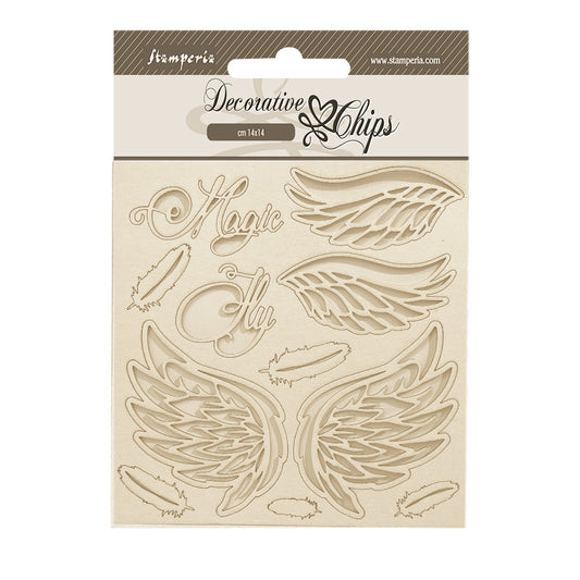 Stamperia - Decorative Chips -  14 X 14 cm - Wonderland Wings