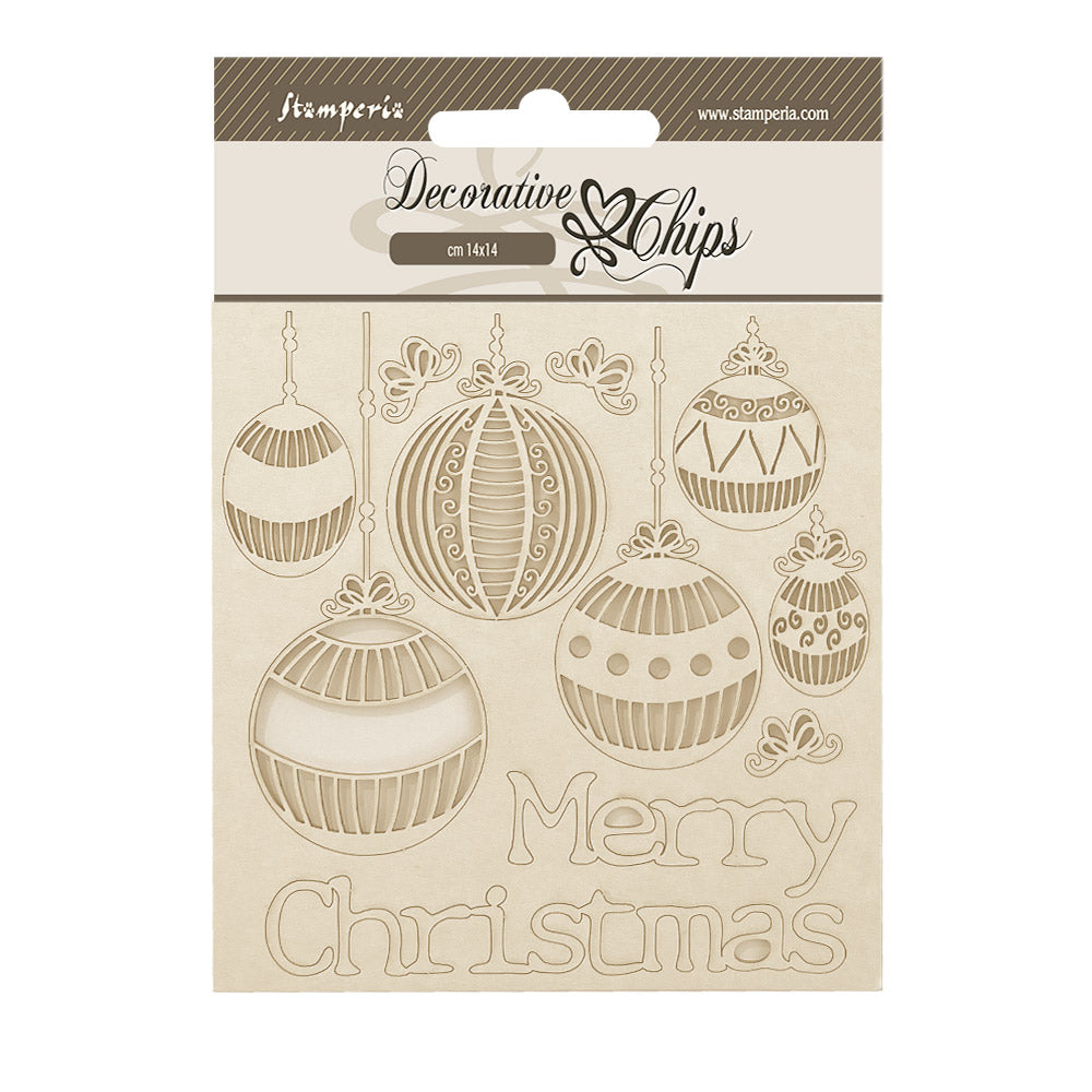 Stamperia - Decorative Chips -  14 X 14 cm - The Nutcracker merry christmas balls