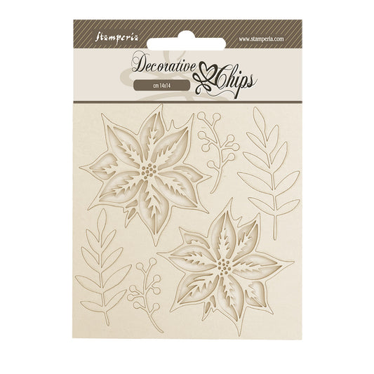 Stamperia - Decorative Chips -  14 X 14 cm - The Nutcracker poinsettia