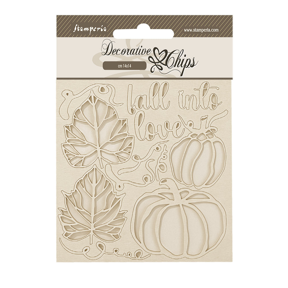 Stamperia - Decorative Chips -  14 X 14 cm - Golden Harmony pumpkins