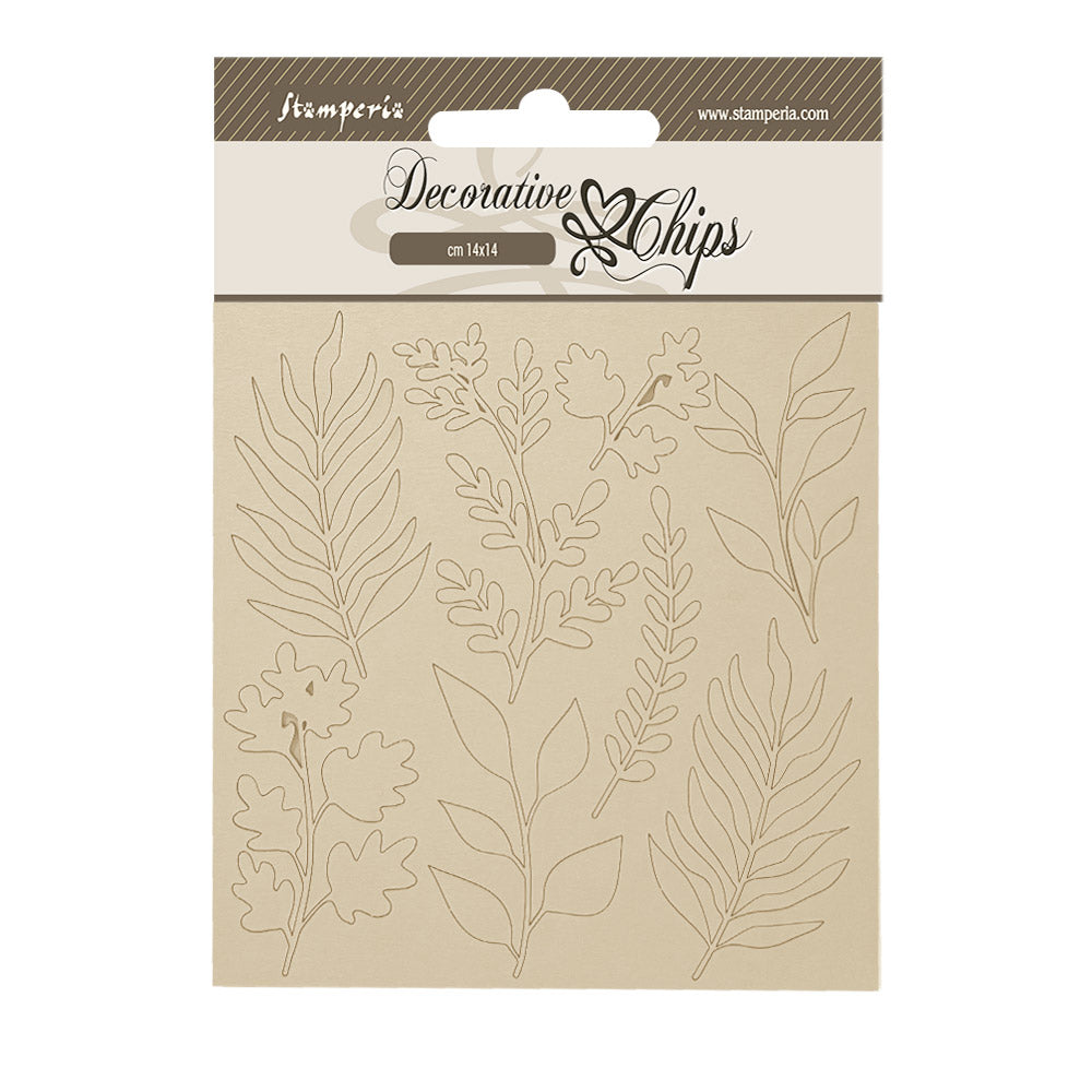 Stamperia - Decorative Chips -  14 X 14 cm -  Forest Leaves