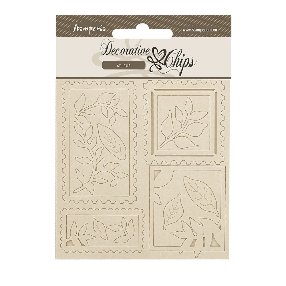 Pre Order - Stamperia - Decorative Chips -  14 X 14 cm - Dewdrops stamps