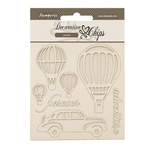 Stamperia - Decorative Chips -  14 X 14 cm - Silent Sea - Timeless Balloons
