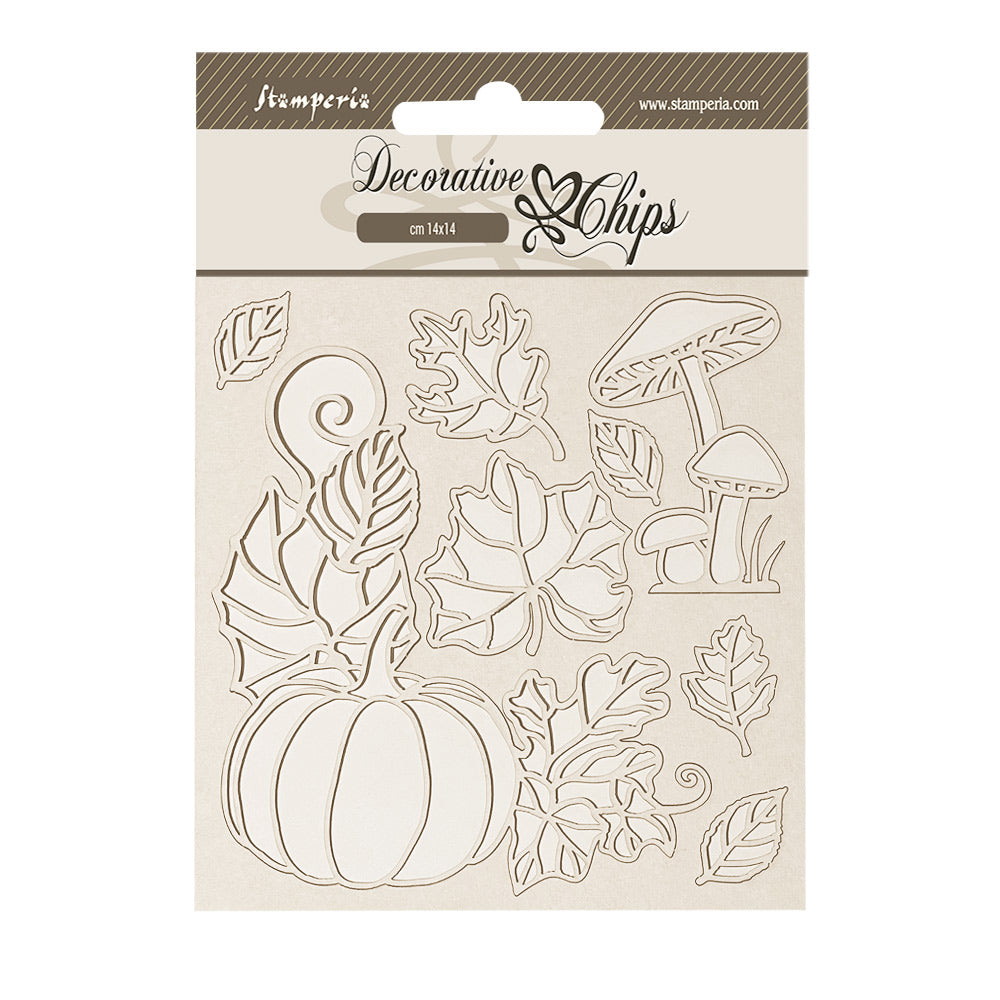Stamperia - Decorative Chips -  14 X 14 cm - Whispering Woods pumpkin