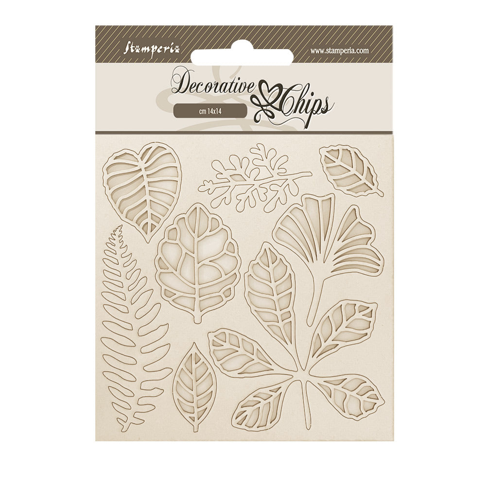 Stamperia - Decorative Chips -  14 X 14 cm - Herbarium Silvae leaves