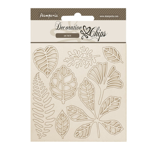 Stamperia - Decorative Chips -  14 X 14 cm - Herbarium Silvae leaves
